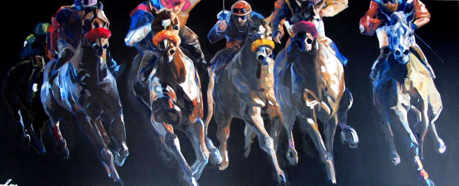 Cheavux de polo : GMAC, Saint Sulpice (2013) - Louise Groux, Artiste peintre