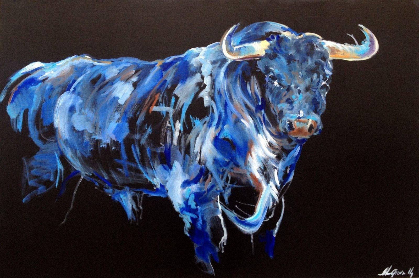 Tauromachie : GMAC Place de la Bastille - Louise Groux, Artiste peintre