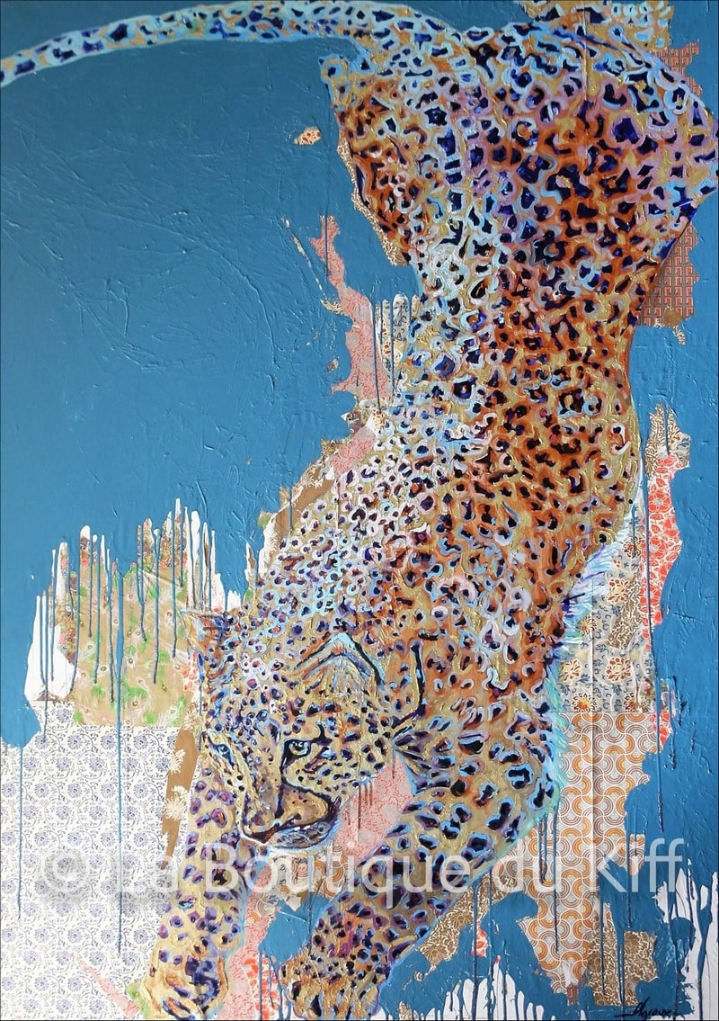 Carte Léopard Interlude - Louise Groux - Artiste Peintre Carte Léopard Interlude - Louise Groux - Artiste Peintre