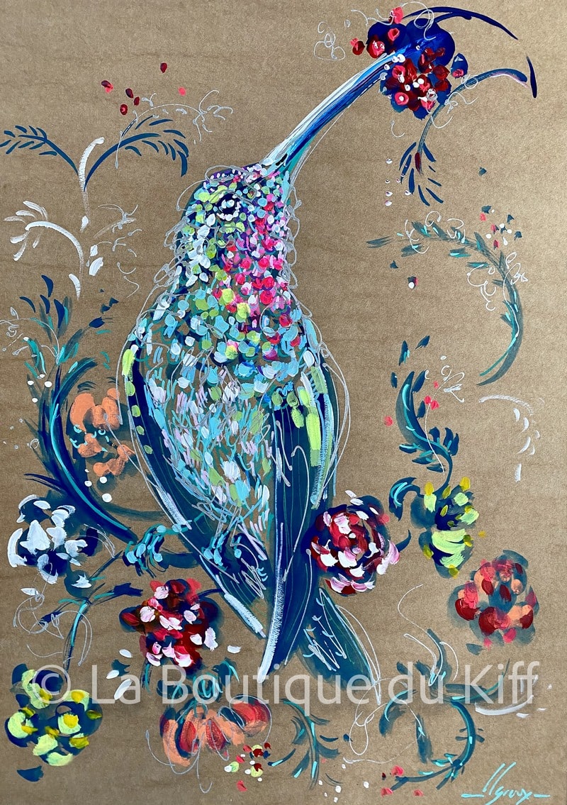 Carte Colibri : Petit Colibri - Louise Groux - Artiste Peintre Carte Colibri : Petit Colibri - Louise Groux - Artiste Peintre