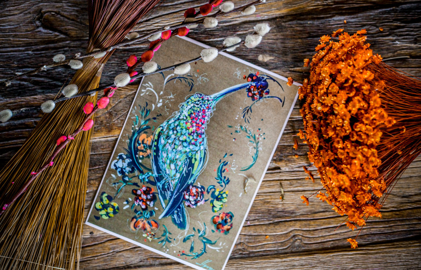 Carte Colibri : Petit Colibri - Louise Groux - Artiste Peintre Carte Colibri : Petit Colibri - Louise Groux - Artiste Peintre