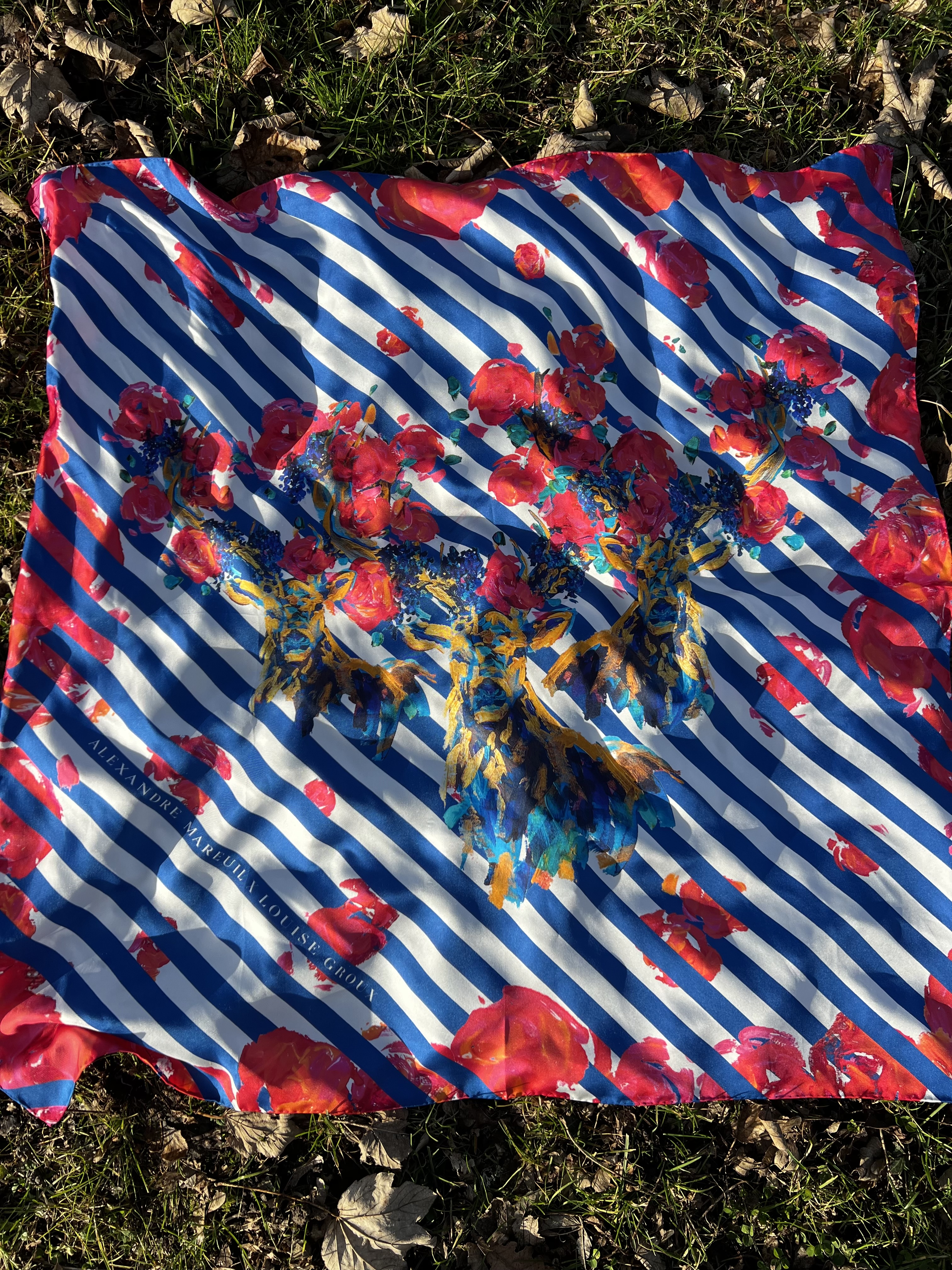 Grand foulard Saint Hubert  - Louise Groux - Artiste Peintre