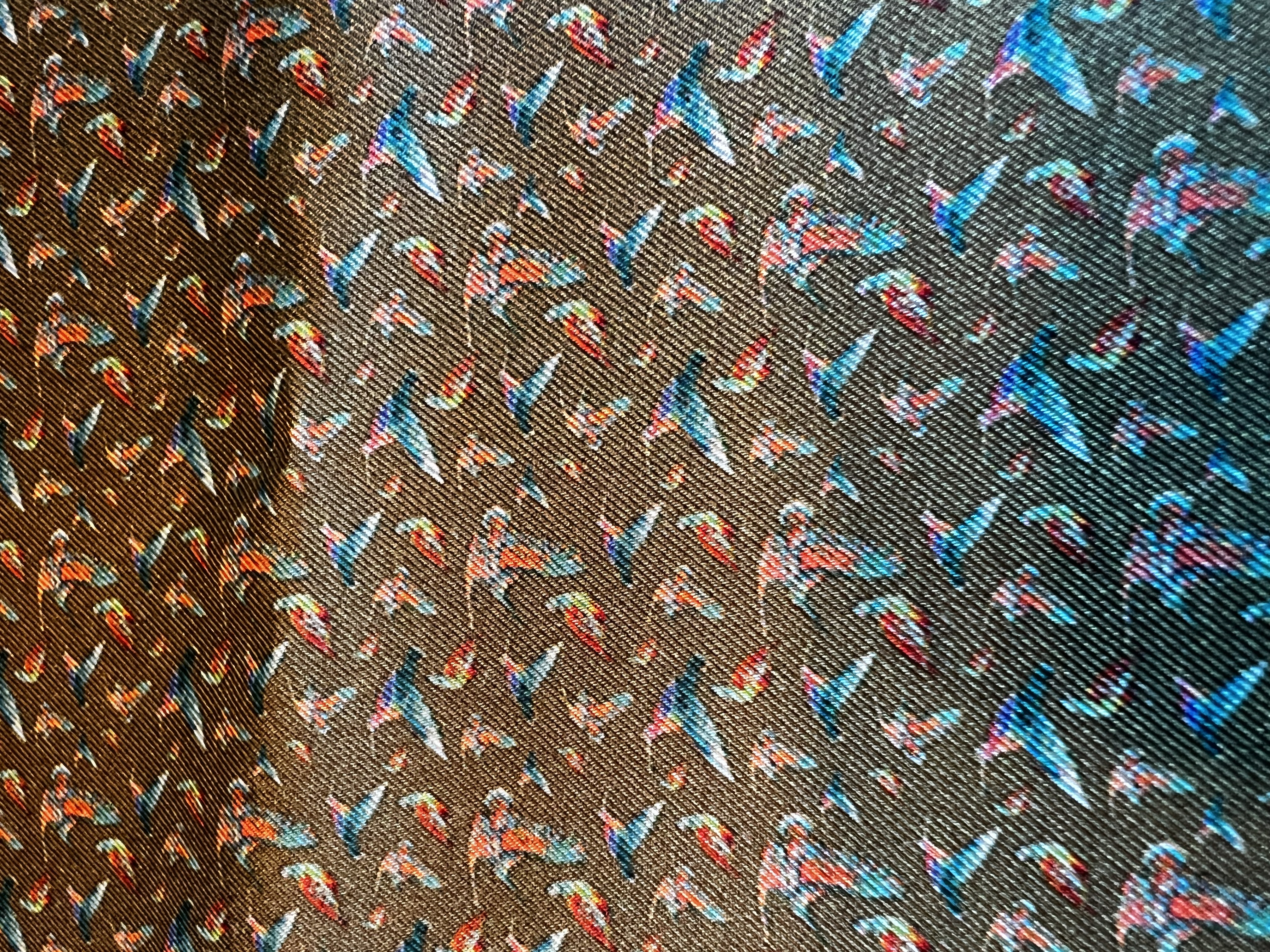 Pochette homme perdrix et bécasse vert olive - Louise Groux - Artiste Peintre