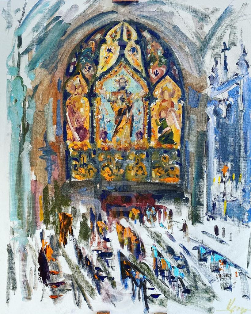 Étude Vitrail - Louise Groux - Artiste Peintre
