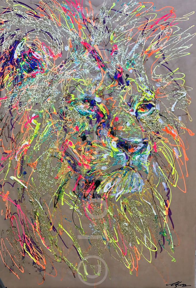 Lion - Louise Groux - Artiste Peintre