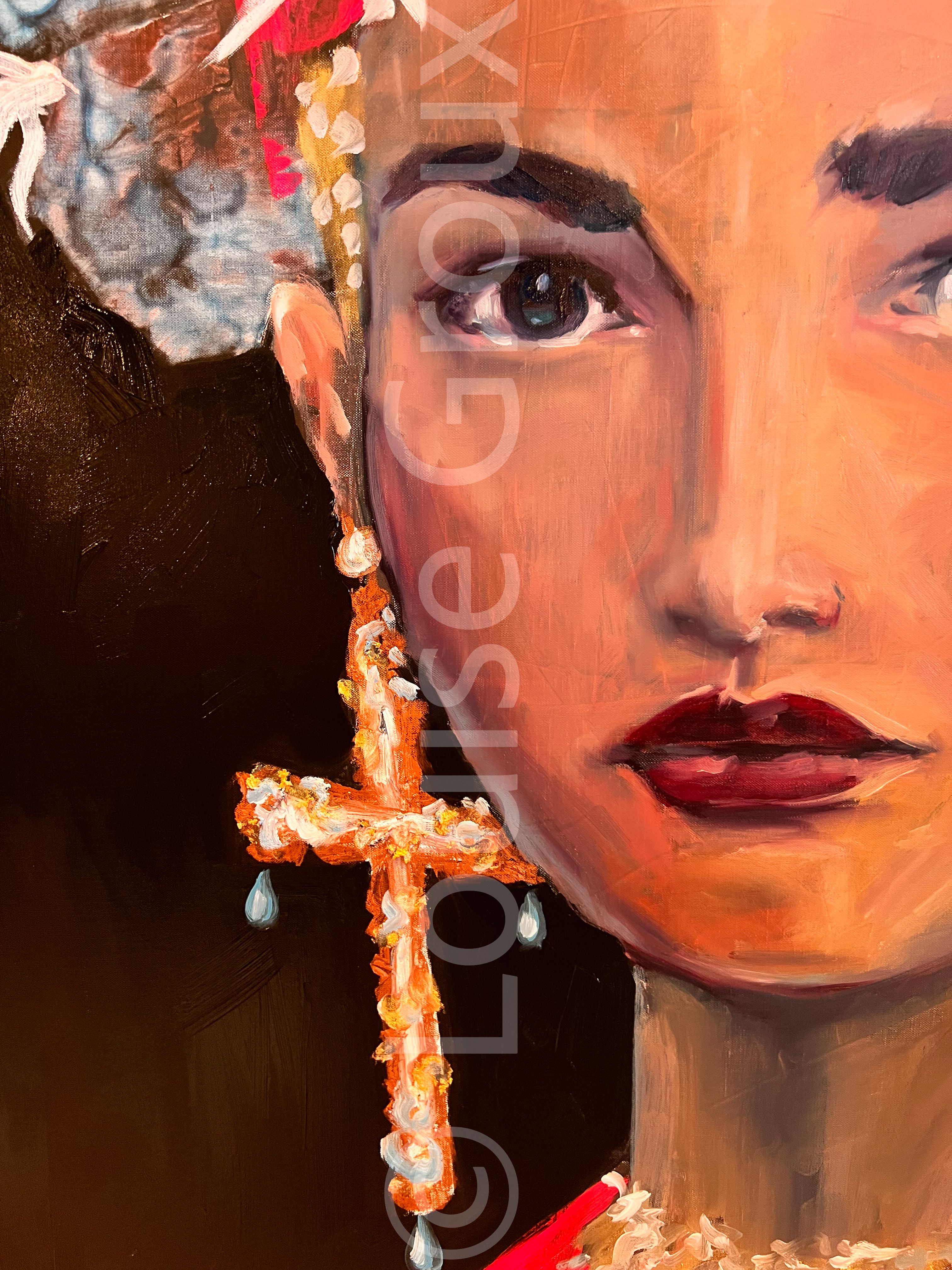 Visage femme - Louise Groux - Artiste Peintre