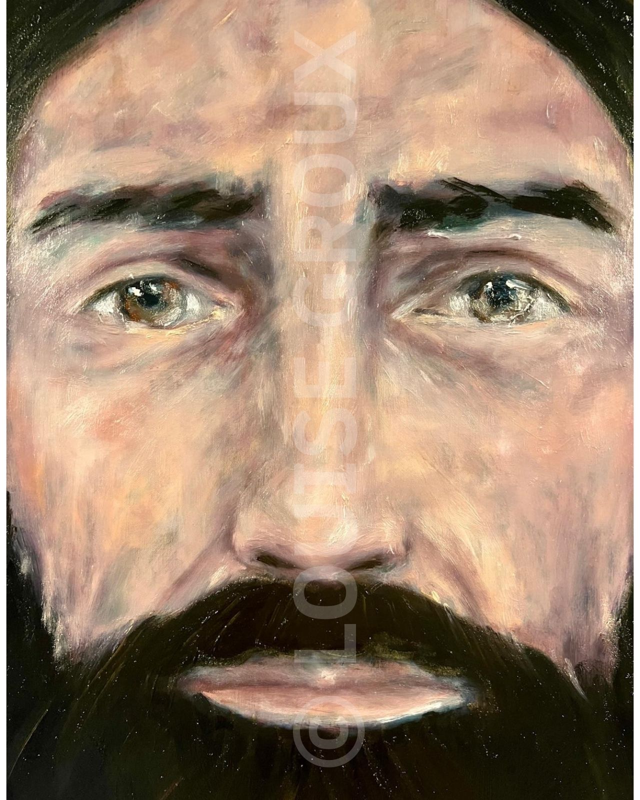 Christ au Coeur Sacré - Louise Groux - Artiste Peintre