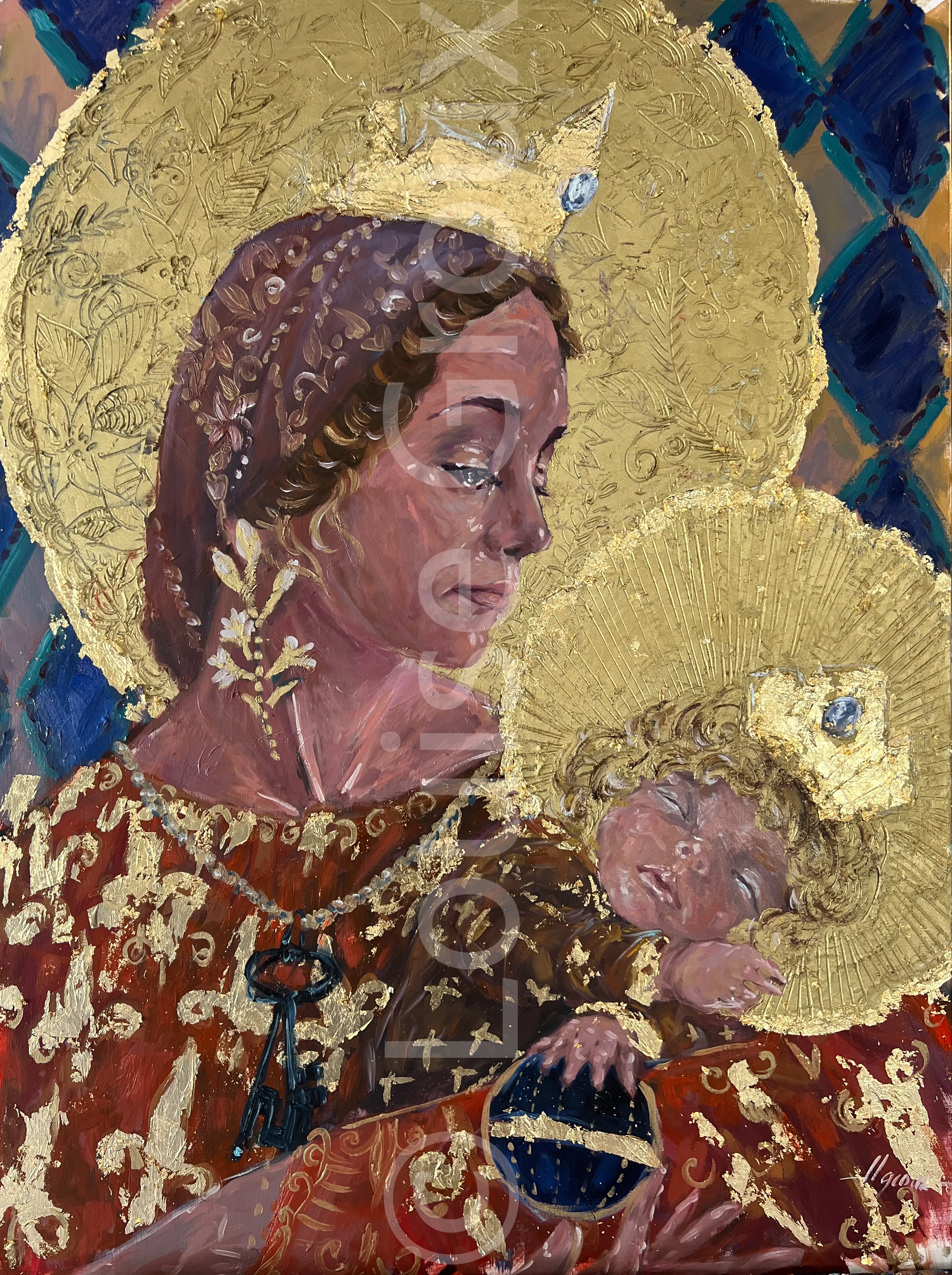 Notre Dame des clefs - Louise Groux - Artiste Peintre