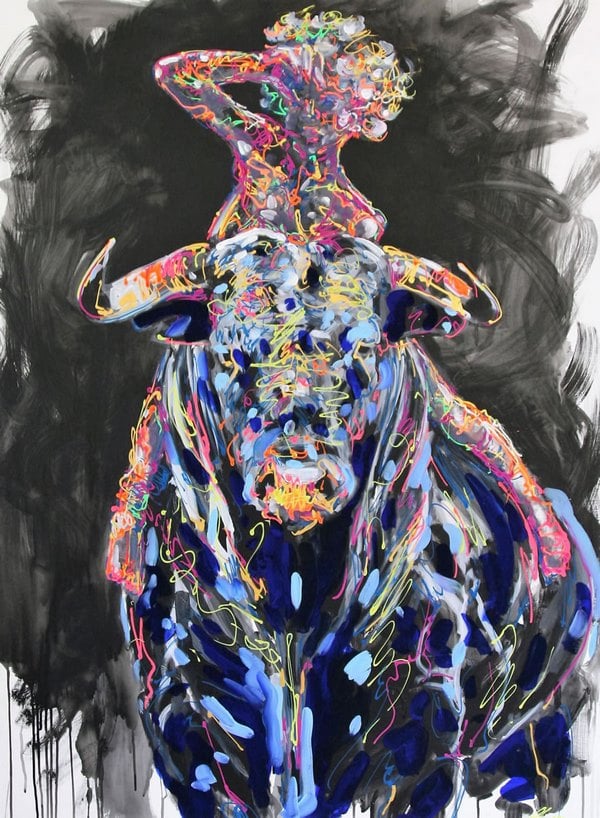 Dessine moi un taureau - Louise Groux - Artiste Peintre