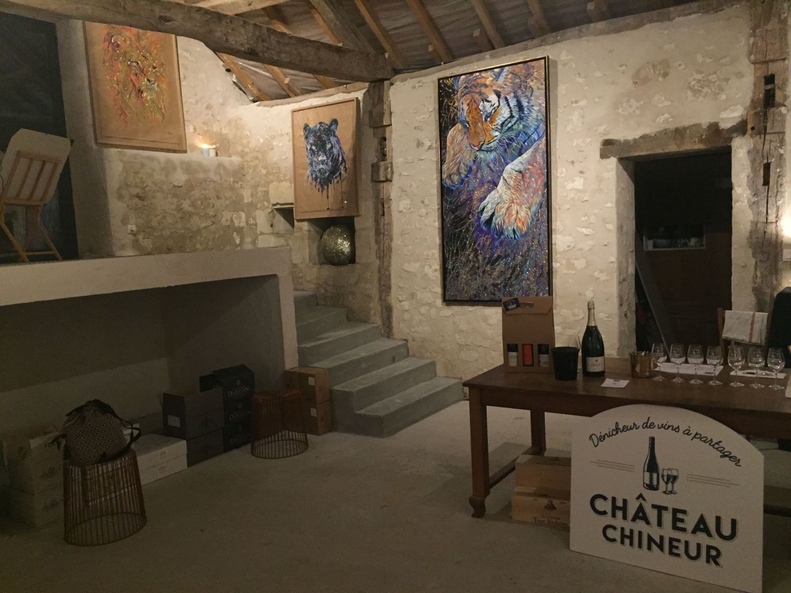 Vente et dégustation de vin, Château Chineur - Louise Groux, Artiste peintre